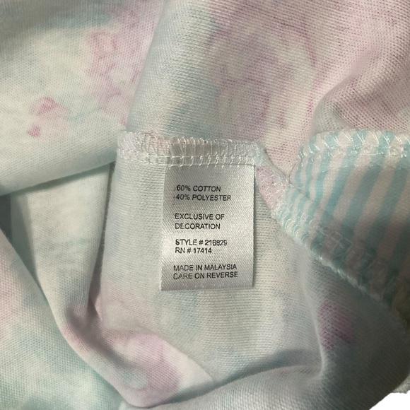 Miss Elaine Aqua Lavender Floral Long Sleeve Nightgown Size Medium - Picture 6 of 7